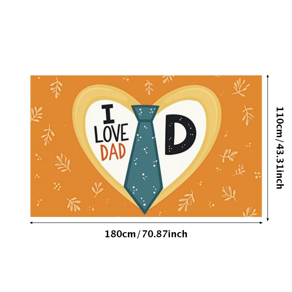 Декоративный галстук Украшение для дома Сентиментальный дизайн Надпись "Люблю папу" Оранжевый фон Высокое качество Баннер для празднования папы
