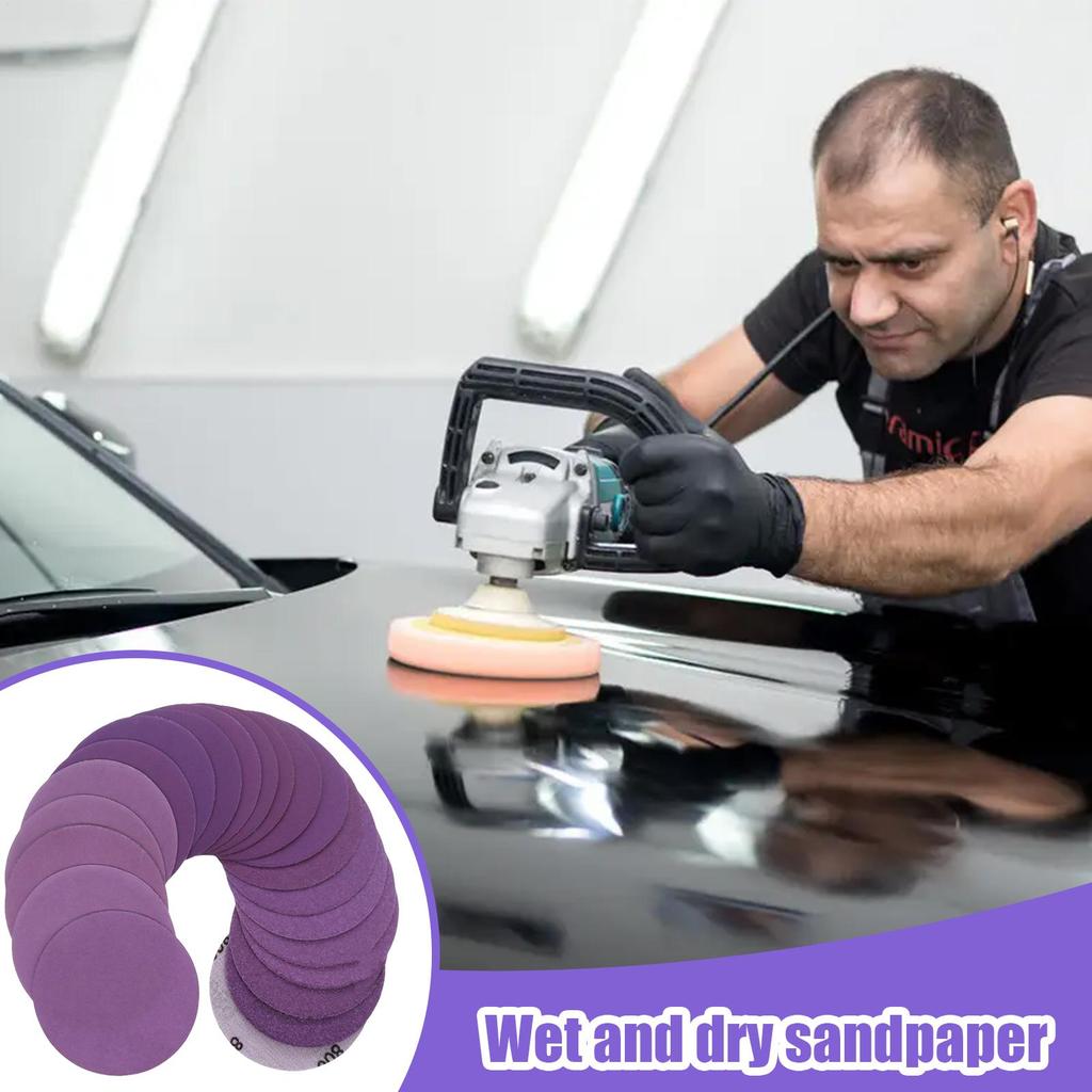 Sandpaper Discs Wet Dry Polish 60 Piece Disc Drill Attachment Wet Dry Professional Polish For Wood Paint Finishing Automotive