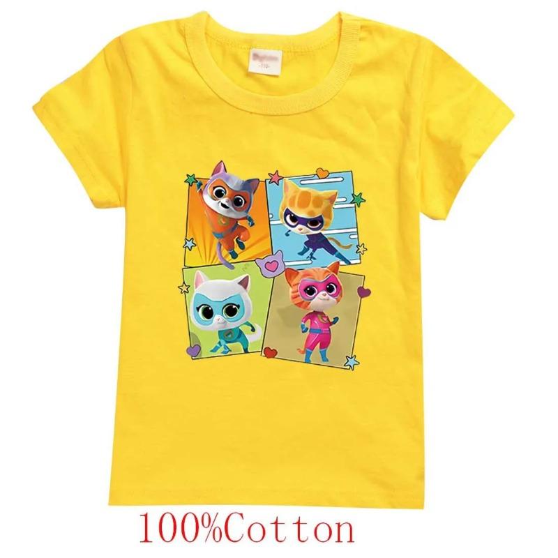 Game Super Cat Costume Kids SuperKitties T Shirt Baby Girls Summer Clothes Toddler Boys Cotton Tshirt Children Short Sleeve Tops