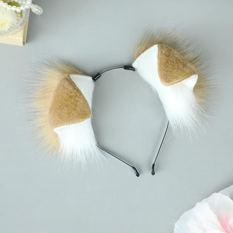 1Pcs Furry Anime Dog Ear Headband Tail Set Cute Cosplay Dress Up Accessories for Comic-Con Roleplay Events