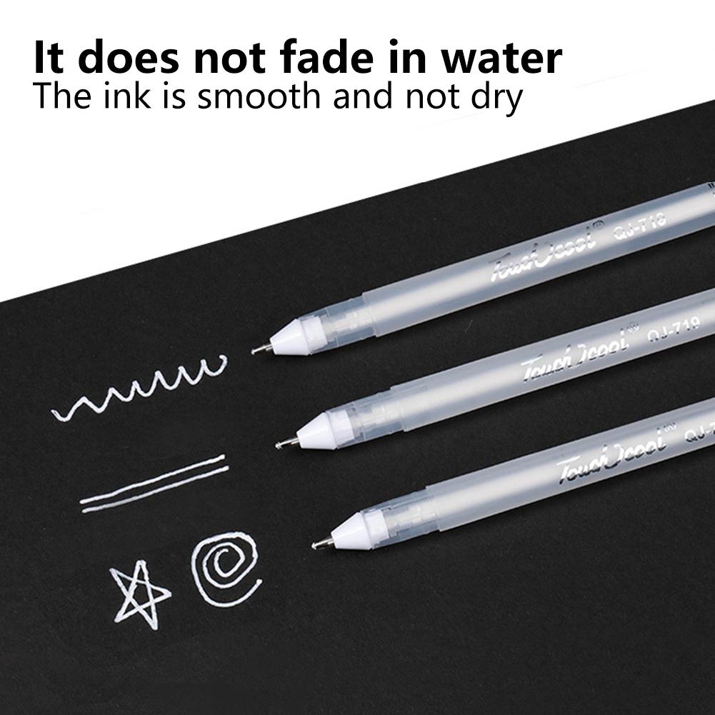 Белый маркер 0,8 мм, креативная гелевая ручка с чернилами, ручки для граффити для рисования, художественного письма, канцелярские принадлежности