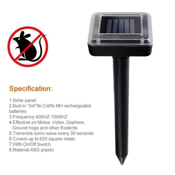 Ультразвуковой отпугиватель животных на солнечной энергии, уличный водонепроницаемый отпугиватель змей, мышей, животных, отпугиватель мышей на солнечной энергии