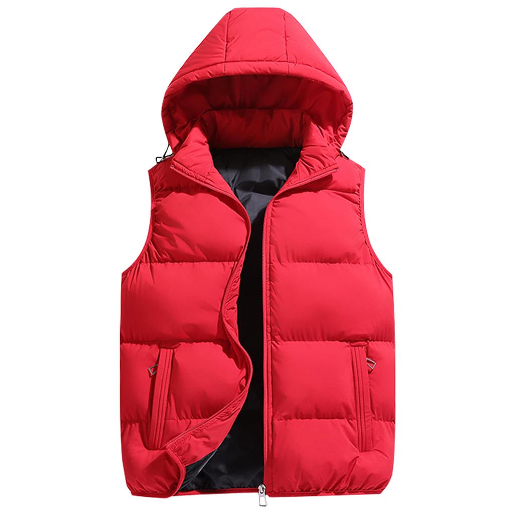 Men's Down-Filled Vest Winter Insulated Outdoor Vest Thickened Sleeveless Jacket