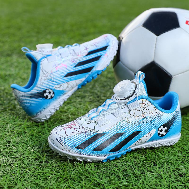 Футбольные бутсы Jinjiang для мальчиков и девочек TF со сломанными ногтями для детей и студентов, спортивная обувь с вращающимися кнопками