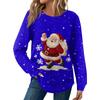 Женская мода Рождественский свободный топ с длинным рукавом и круглым вырезом