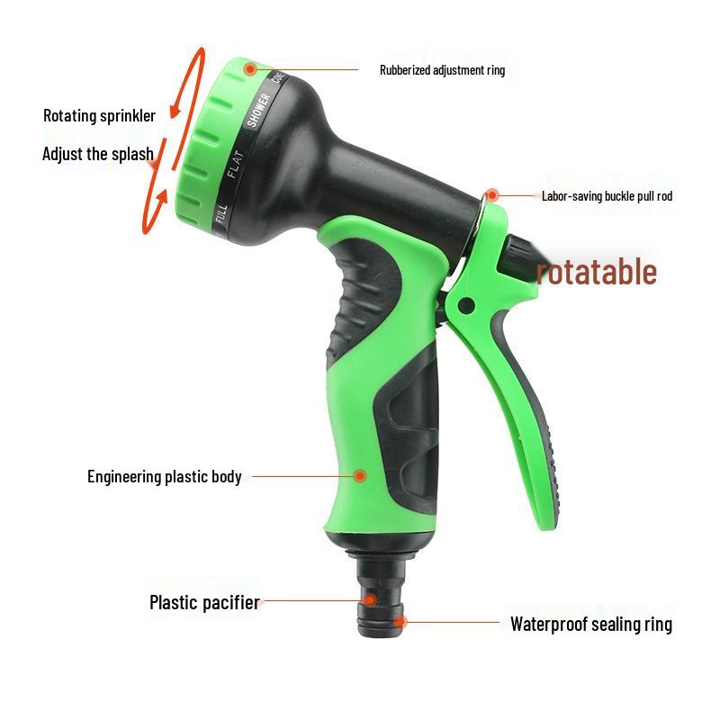 Волшебный растягивающийся садовый шланг с насадкой-распылителем высокого давления для садоводства и мытья автомобилей