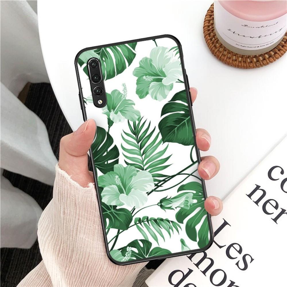 Monstera Green Leaves Phone Case For Huawei P 8 9 10 20 30 40 50 Pro Lite Psmart Honor 10 Lite 70 Mate 20lite