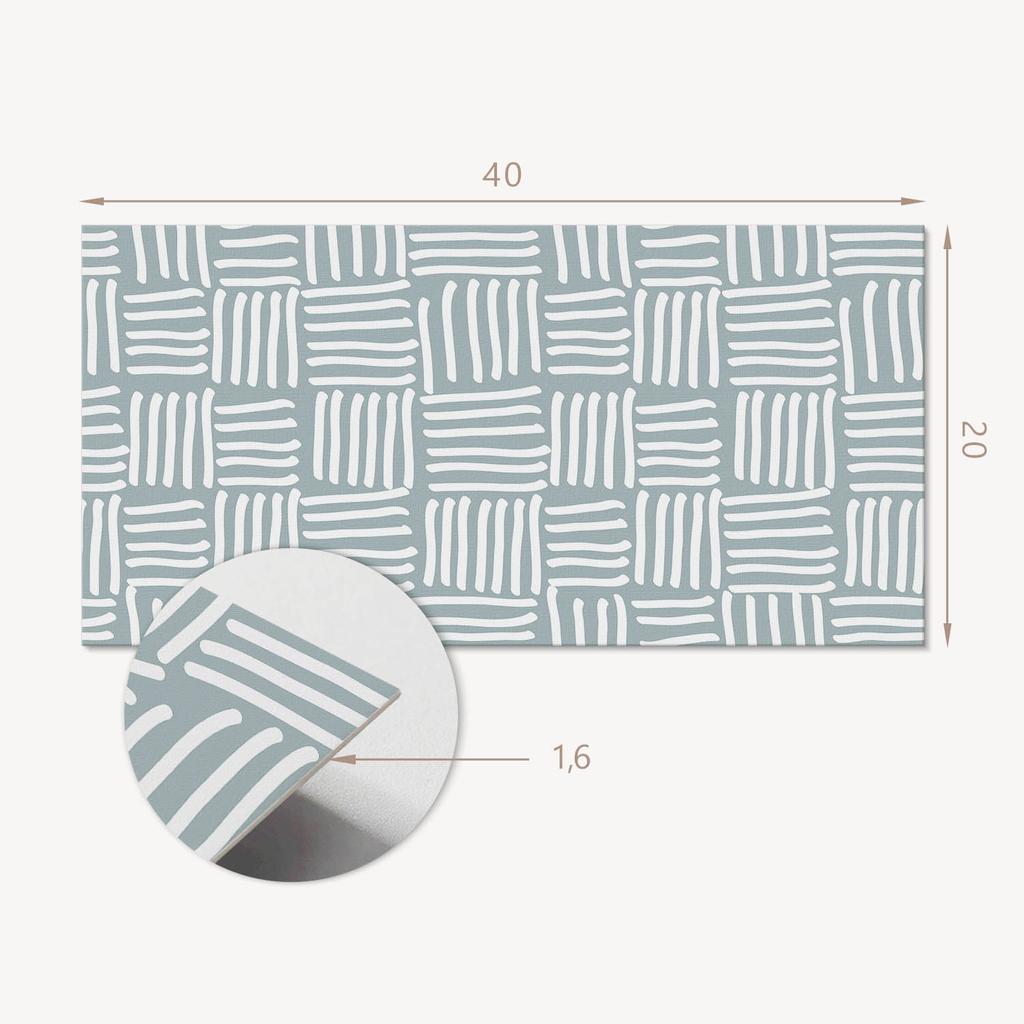 Winylowe Kafelki Z Grafiką Do Łazienki Geometryczny Wzór Linii 10X40X20 Cm
