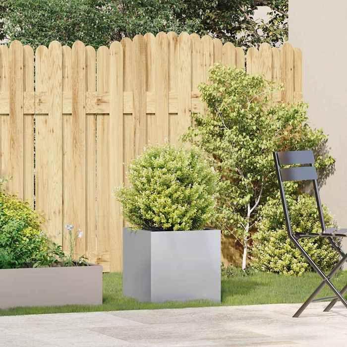 VidaXL Planter 40x40x40 Cm Galvanized Steel, Flower Pot, Plant Stand, Raised Bed, Planter Support 860666