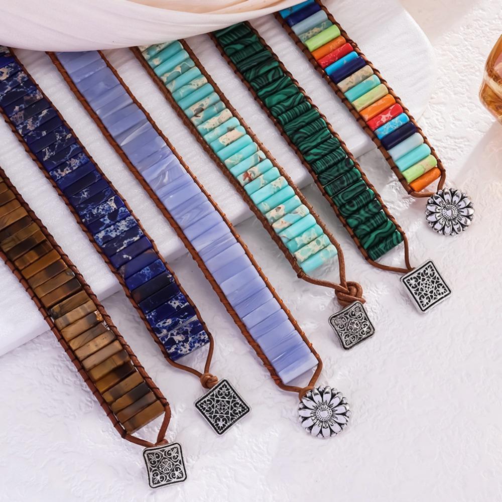 Браслеты с подвесками, плетеные браслеты, украшения для рук, браслет-манжета в богемном стиле, браслет с радужным камнем, женский