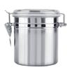 Airtight Stainless Steel Jar Canister Coffee Flour Sugar Tea Container Holder