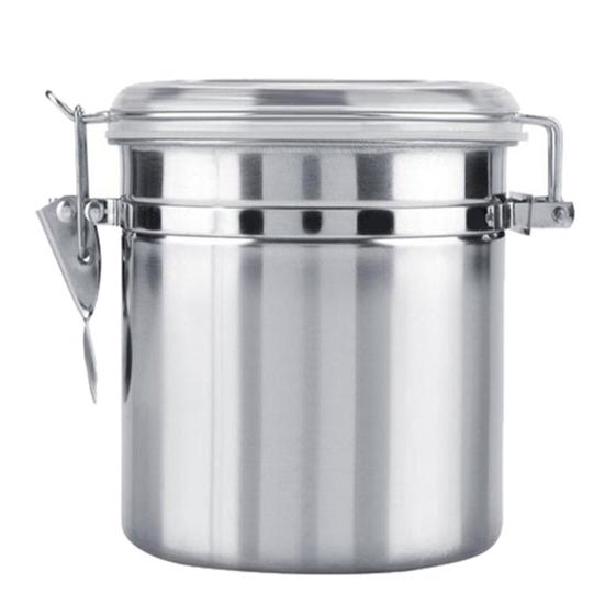 Airtight Stainless Steel Jar Canister Coffee Flour Sugar Tea Container Holder