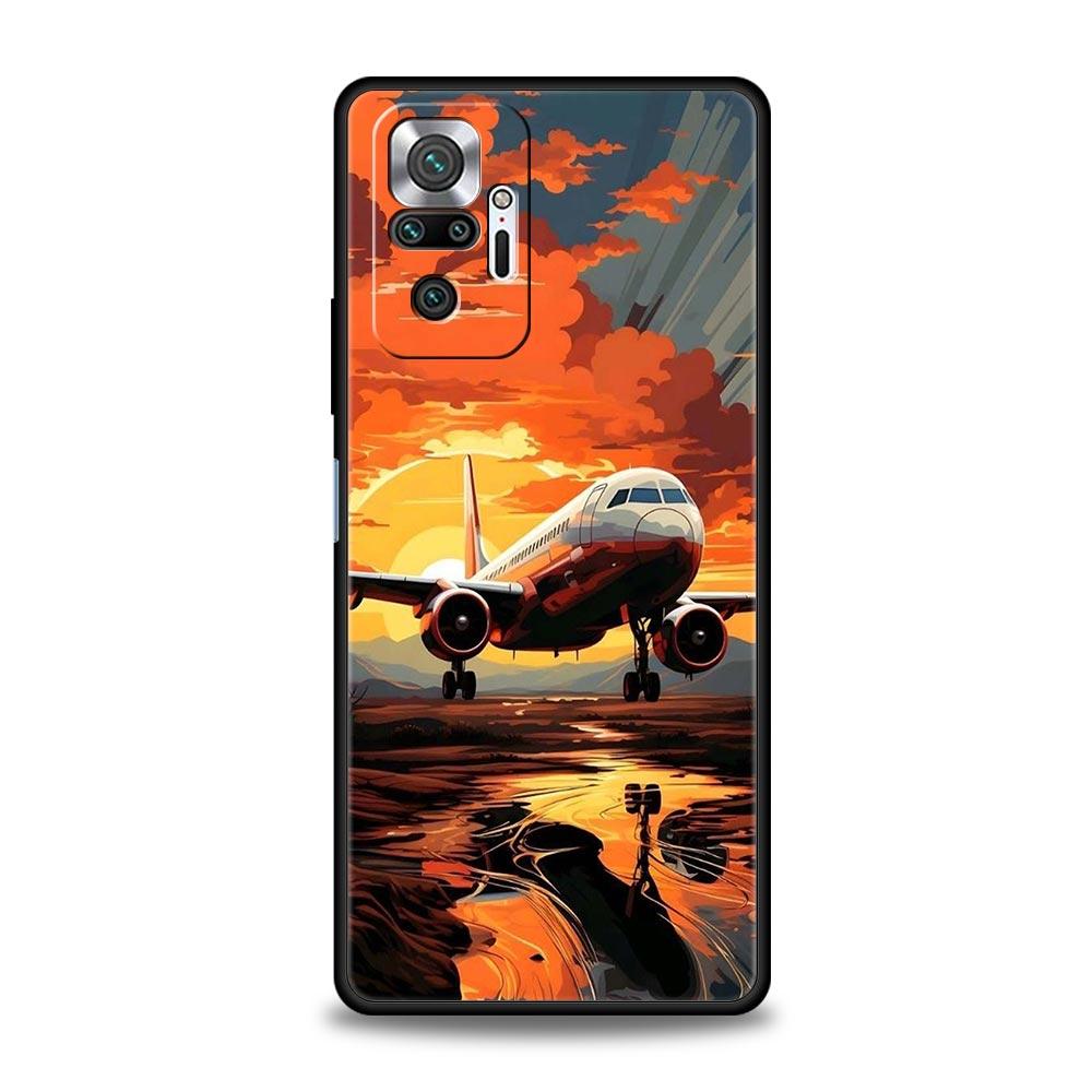 Travel-Nspired Airplane Route Phone Case Cover for Redmi 14C 10C Note 15 14 13 12 10 11 K40 Pro Plus Soft TPU Shockproof Fundas