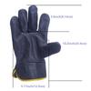 Non Slip Dark Cowhide Protective Work Gloves Full Connected Back Design for Driving Welding and Gardening Work