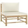 Garden Sofa - vidaXL - Central - Bamboo - 3-seater - Off-white
