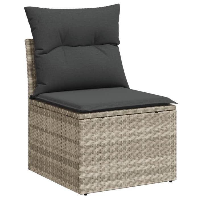 VidaXL Canapé de Jardin sans Accoudoirs Coussins, Siège avec Housse, Meuble de Terrasse Patio Balcon Extérieur, Gris Clair 366174