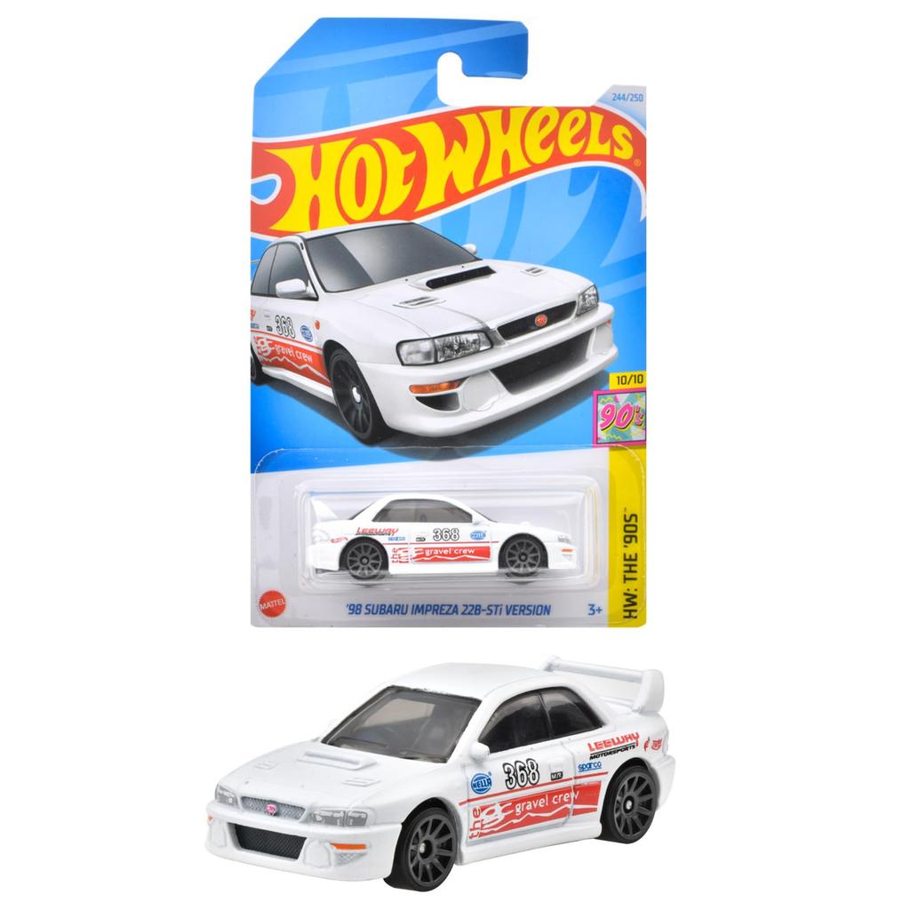 Hot Wheels Базовая машинка Subaru Impreza Версия игрушечного мини-автомобиля для детей от 3 лет и старше Белый HXR30 '98 22B-STi