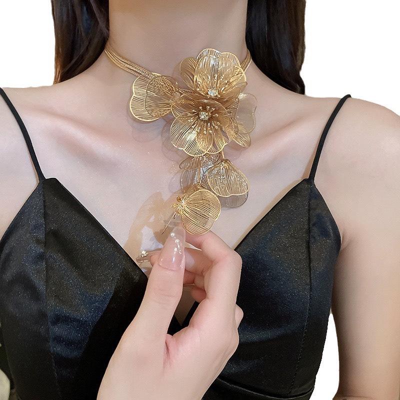 Винтажные серьги-подвески для невесты «Золотой цветок», 2024: Изысканный китайский стиль для лета