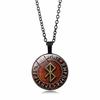 Women Bronze Retro Vintage Unisex Viking Norse Nordic Pirate Runes Compass Pendant Necklace