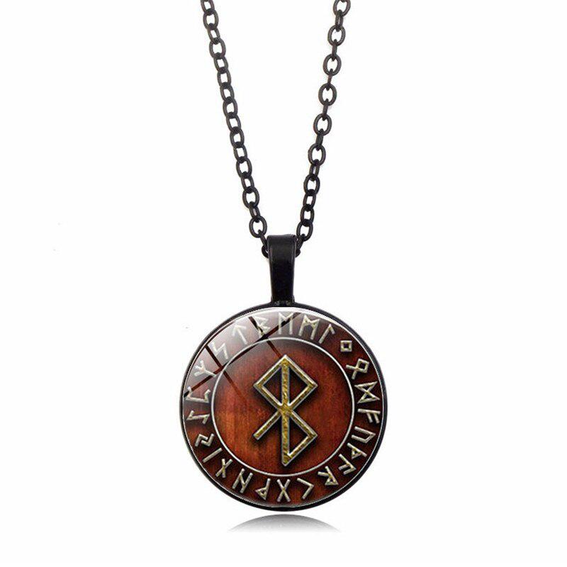 Women Bronze Retro Vintage Unisex Viking Norse Nordic Pirate Runes Compass Pendant Necklace