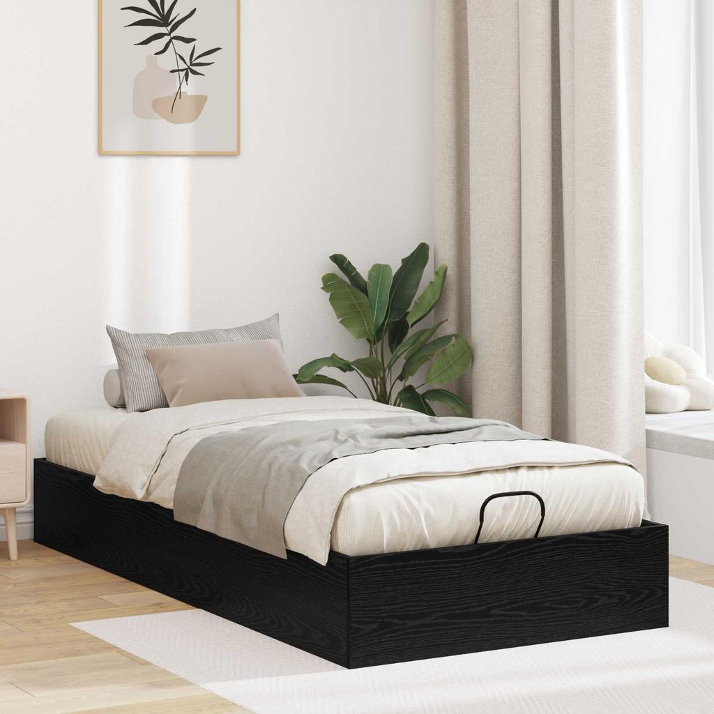 Ottoman Bed Frame in Black Oak 80.5 x 200 cm Particleboard