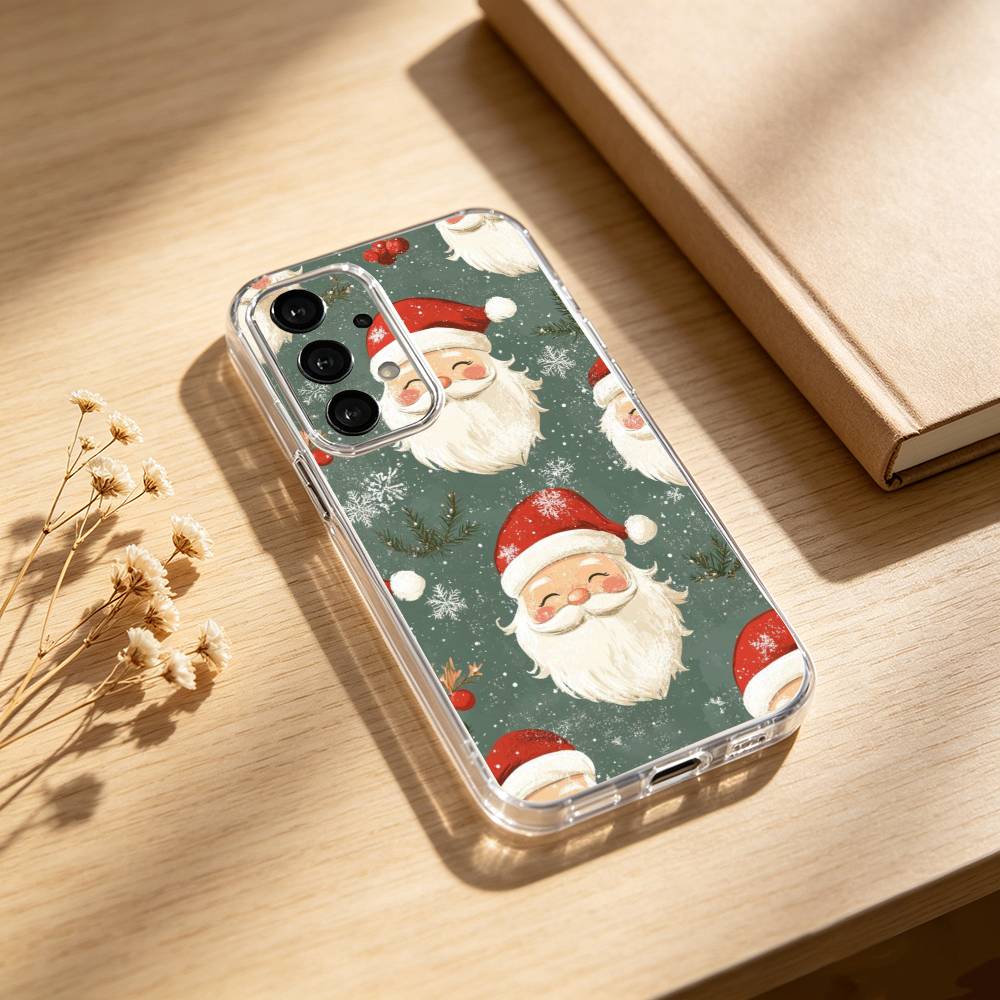 Christmas Santa Claus phone Case For Samsung S25,24,21,22,23,30,Ultra,20,Plus,Fe,Lite,Note Transparent Cover