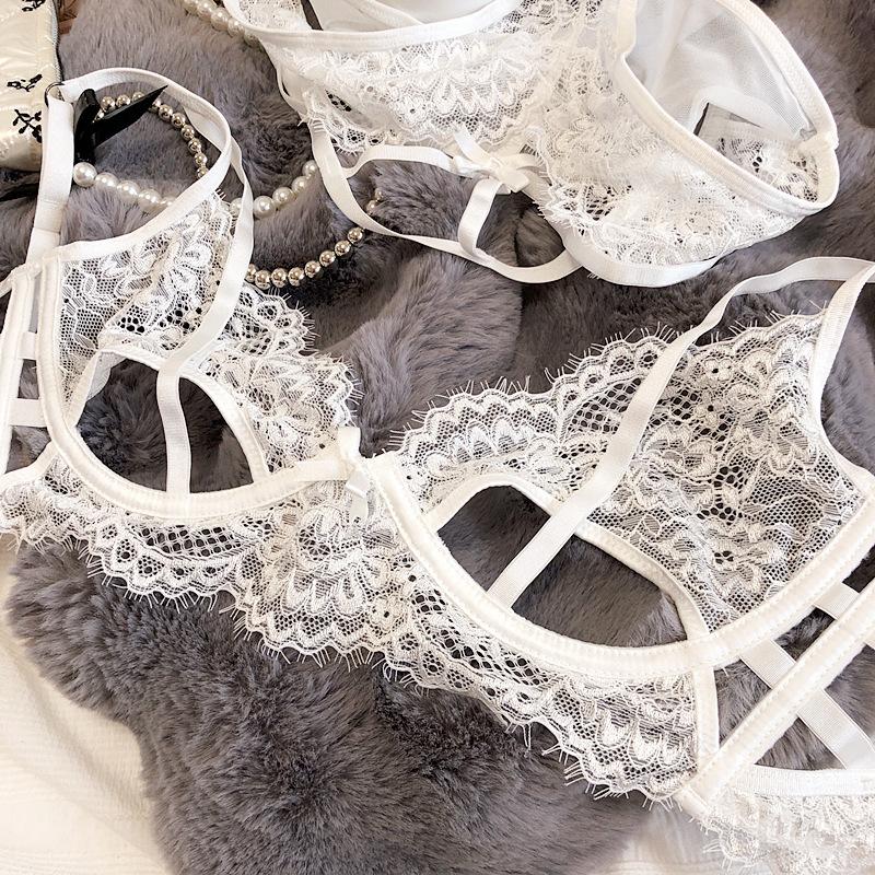 Сексуальный полый комплект с бюстгальтером пуш-ап для женщин, нижнее белье, ультратонкий дышащий бюстгальтер, французское искушение, нижнее белье, женский бюстгальтер без косточек