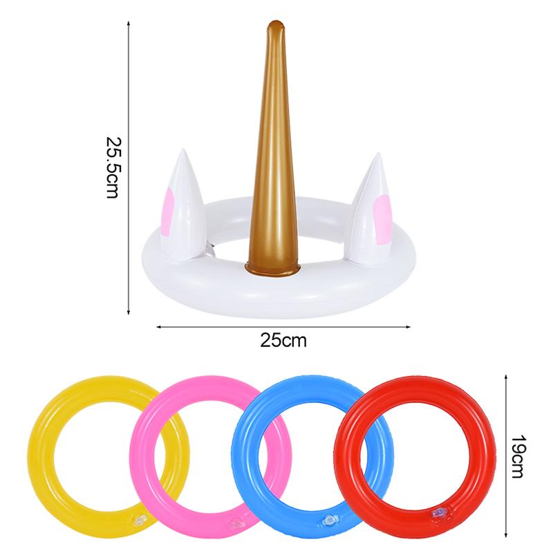 Надувное кольцо-бросание Единорог Игрушки Детские Сувениры для Дня Рождения Подарки Гавайи Лето Пляж Вечеринка у Бассейна Декоративные Принадлежности