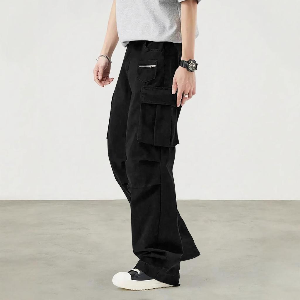 Мужские комбинезоны, повседневные брюки с несколькими карманами и завязками, походные брюки, хлопковые саржевые брюки