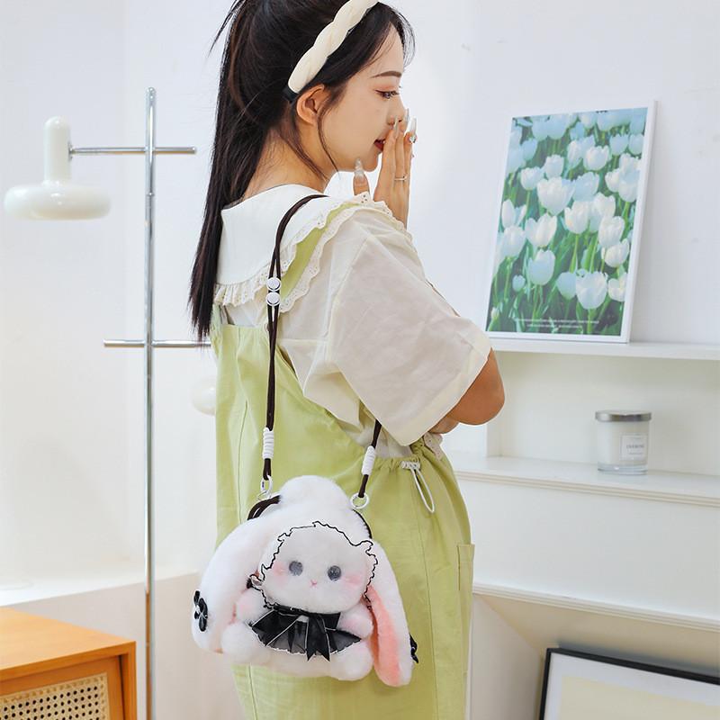 Lolita Plush Rabbit Bunny Crossbody Bag Animal Print Children Outfits Toddler