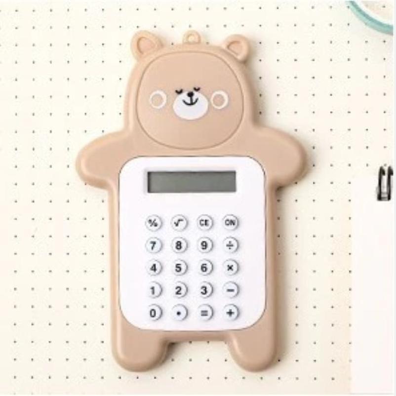 Калькулятор с милым медведем в Корейском стиле, модный мини-портативный маленький калькулятор, портативный школьный компьютер для студенческого офиса