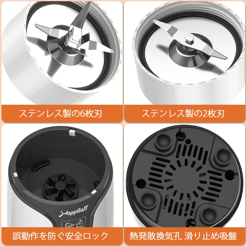 Модель может измельчать Happilaff Миксер Соковыжималка Мощная 450 Вт Высокомощная Кофемолка Многоцелевая Может измельчать Лед Мельница для бутылок 670 мл 300 мл Миксер Блендер Портативный