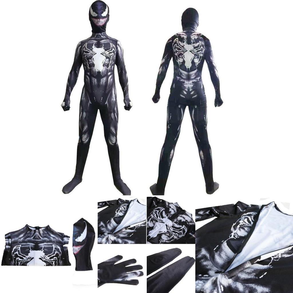 Venom Spider-man Cosplay Costume Jumpsuit With Exquisite Design And Breathable Fabric For Kids And Adults
