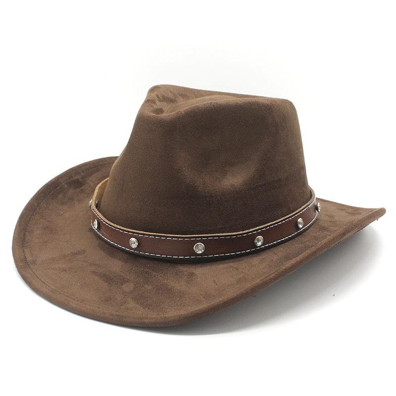 Замшевая перевернутая ковбойская шляпа Мужские и женские шляпы Мужские и женские этнические шляпы с загнутыми полями Шляпы в стиле французского джаза