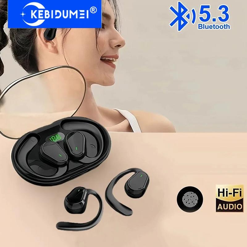 Наушники Bluetooth 5.3 с ушным крючком, беспроводные наушники, Hi-Fi стерео, водонепроницаемая гарнитура, наушники с шумоподавлением