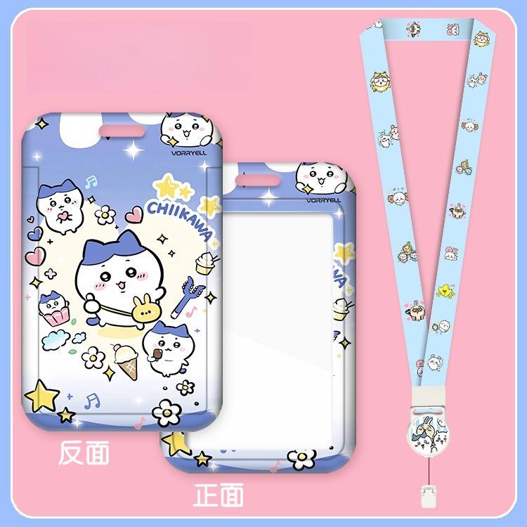 Chiikawa Cute Ins Style Lanyard Card Student Usagi Hachiware Cute Card Bus Card Holder Certificate Lanyard Cartoon Keychain Gift