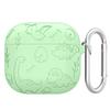 Silicone Case Protector with Carabiner Engraved Flower Dinosaur Case Soft Silicone Skin Protective Case for AirPods 4 Gen (2025)
