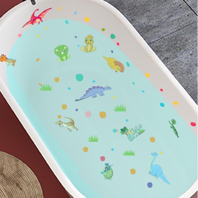 Cartoon Coral Crab Bathtub Anti-Slip Stickers 6Pcs Waterproof Safety Decals for Kids Bathroom Shower Tub Protection