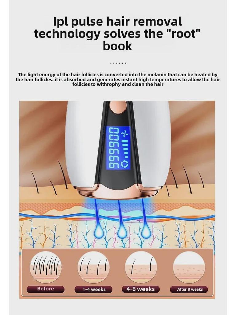 Portable IPL Laser Hair Removal Device for Whole Body and Underarm