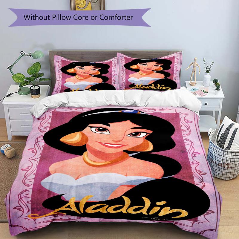 Princess Jasmine'S Adventure Print 3Pcs Bedding Setduvet Cover With 2 Bedropillowcase Home Birthday Gift