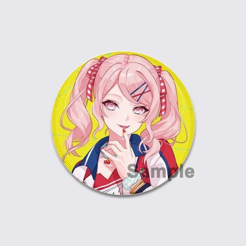 32/44/58mm Anime Mizuki Akiyama Badges Project SEKAI Brooch Round Brooches Jewelry Creative Art Pins for Backpack Decor Gift Accessory