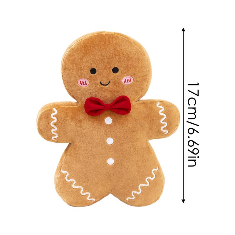 New Year Christmas Cute Gingerbread Man Stuffed Toy Stuffed Doll Comfort Doll Cookie Man Throw Pillow Home Decoration Gift