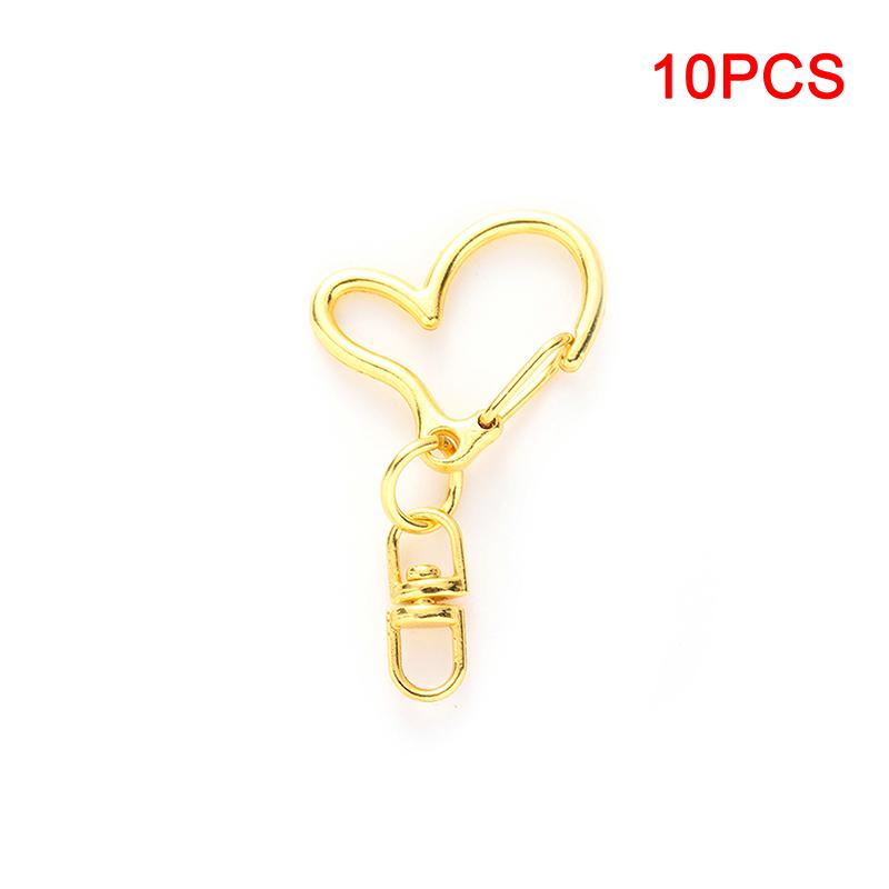 10 шт. брелок для ключей в форме сердца, брелок для ключей, аксессуары для самостоятельного изготовления, карабин