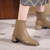 Classic Winter Autumn Ankle Boots Women's Fashion Thick Heel Square Toe Boots Casual Low Heel Sexy Retro Winter Boots