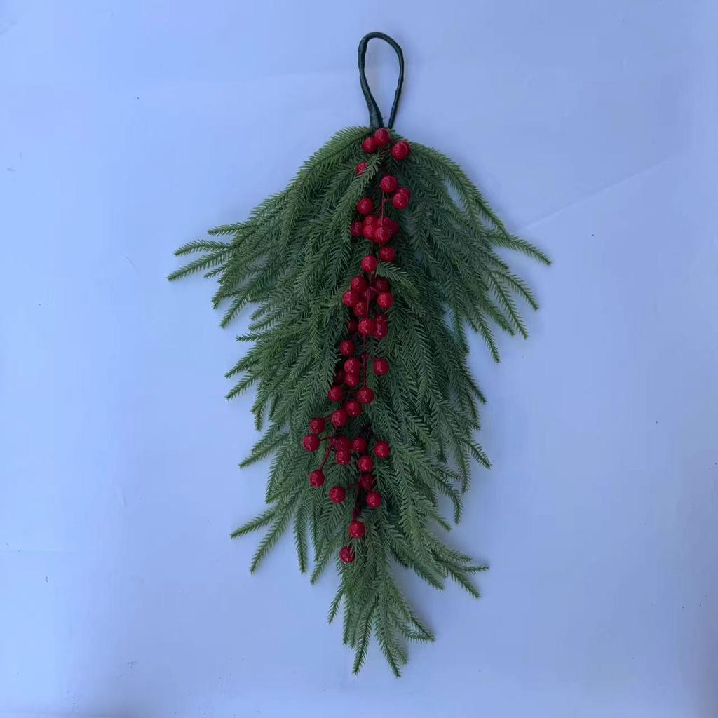 Upside Down Norfolk Pine Needle Wall Hanging Christmas Tree Decoration, European Style
