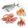 Simulation Marine Animal Model Octopus Sword Archer Hermit Crab Submarine Creature Desktop Static Ornament Toy