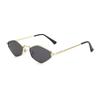New polygonal sunglasses, high-end ins small frame design, metal sunglasses, women's catwalk glasses tide