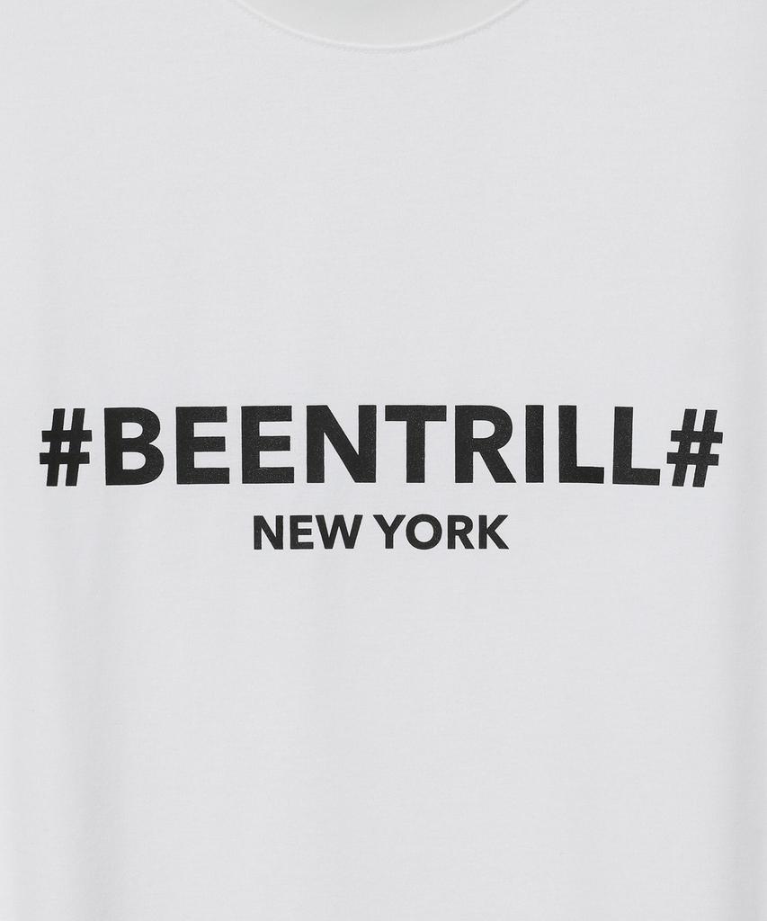 Футболка BEENTRILL с активной буквенной надписью-хештегом (белый)