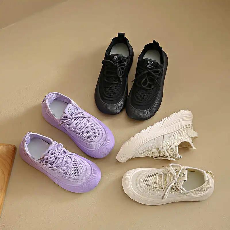 Thick Bottom Legitimate Leather Sport Shoes Woman Sneakers Casual Original Tenise For Women Shoes Woman Size 43