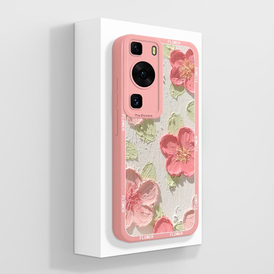 For Huawei P60 Pro Art Case Butterfly Rose Soft Liquid Silicone Cover For Huawei P 60 Art P60Pro Anti Drop Protective Bumper